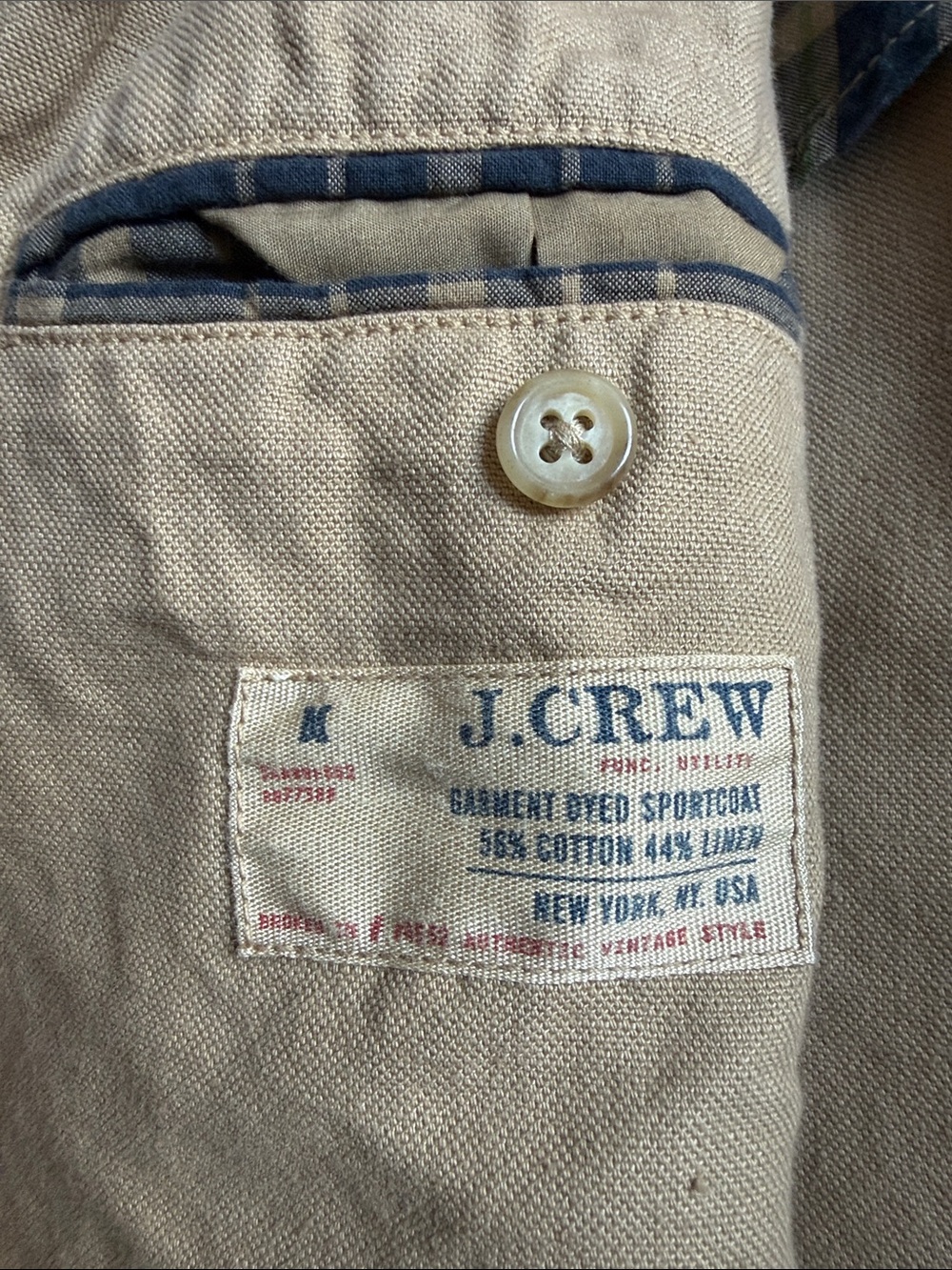 J. Crew - Men's Casual Cotton Blazer Jacket in Beige medium - Picture 2 of 8